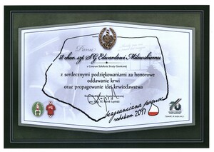 Dyplomy za krwiodawstwo