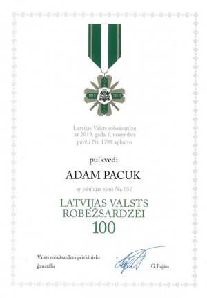 100 rocznica powstania Państwowej Straży Granicznej Republiki Łotwy 