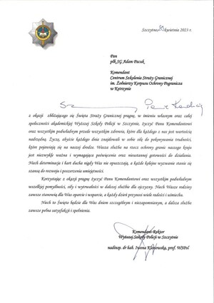 Dziękujemy za pamięć i życzenia z okazji Święta Straży Granicznej 