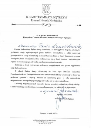 Dziękujemy za pamięć i życzenia z okazji Święta Straży Granicznej 
