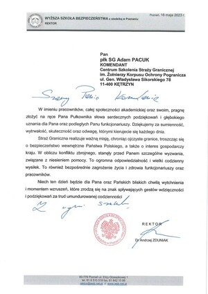 Dziękujemy za pamięć i życzenia z okazji Święta Straży Granicznej 