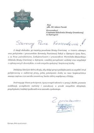 Dziękujemy za pamięć i życzenia z okazji Święta Straży Granicznej 