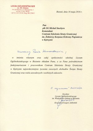 Dyrektor Liceum Ogólnokształcącego im. Władysława Orkana w Bieżuniu 