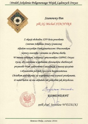 Komendant Ośrodka Szkolenia Poligonowego Wojsk Lądowych Orzysz 